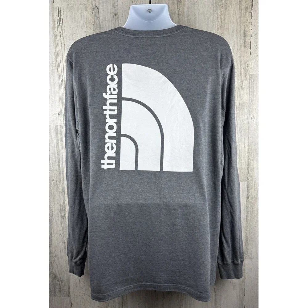 The North Face Gray Long Sleeve Logo T Shirt XL (24”x30”) - Picture 2 of 3